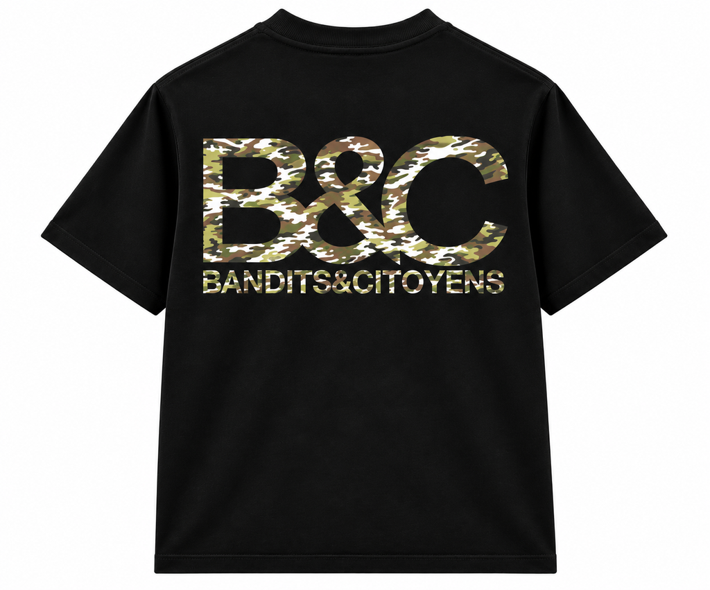 T-SHIRT BANDITS & CITOYENS CAMO NOIR