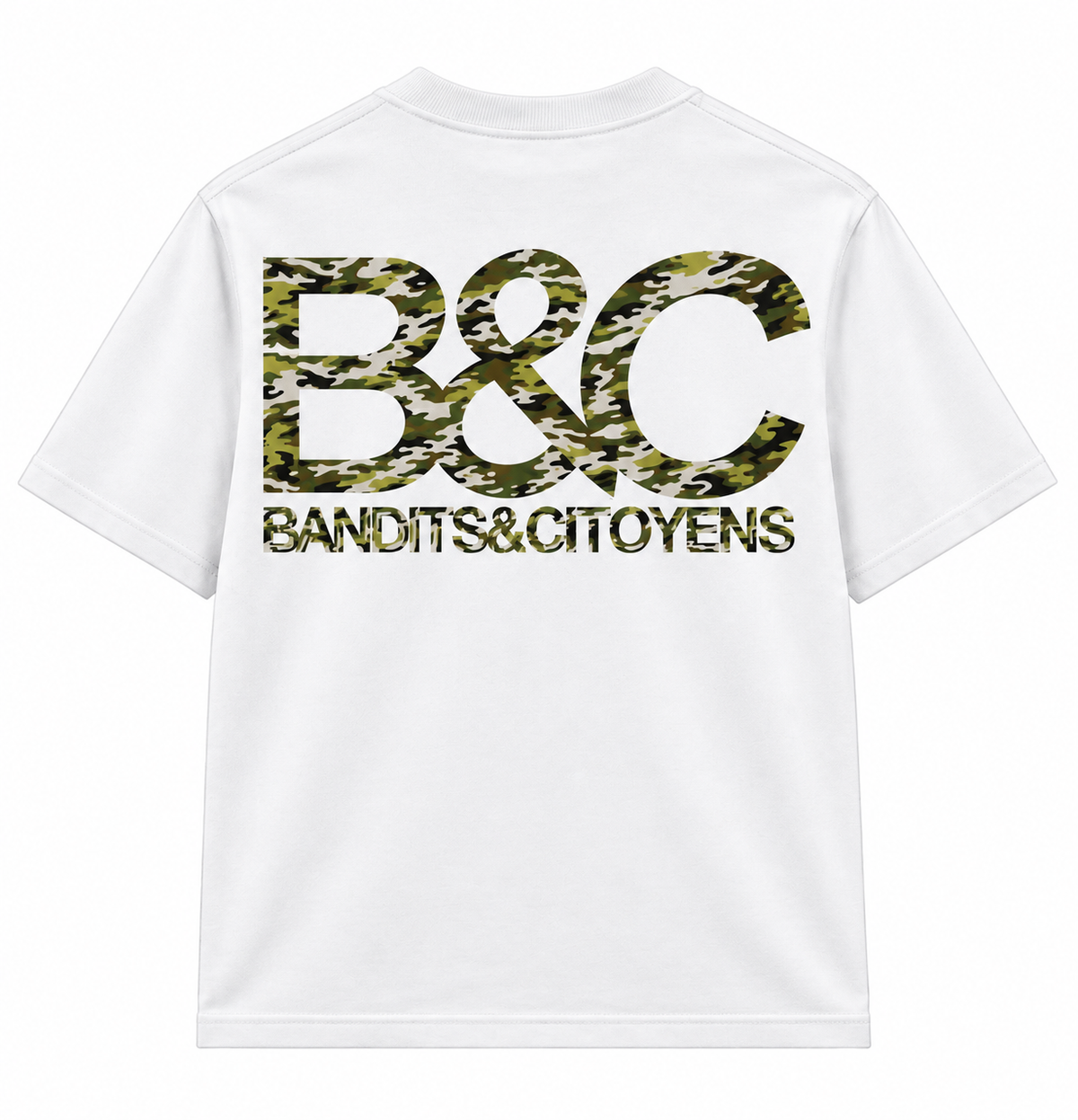 T-SHIRT BANDITS & CITOYENS CAMO BLANC